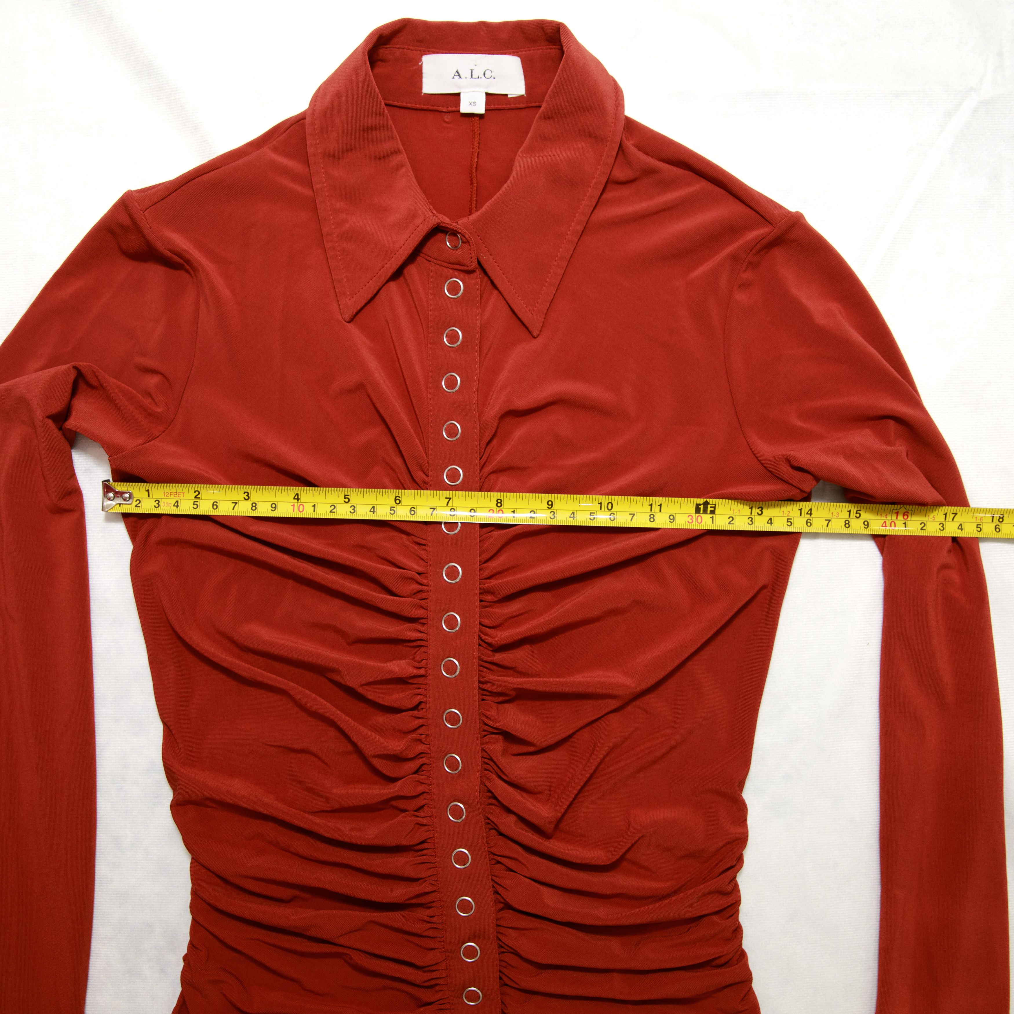 A.L.C. A.L.C. Larsen Brown Ruched Long Sleeve Minidress Buttons XS Size XS / US 0-2 / IT 36-38 - 6 Thumbnail