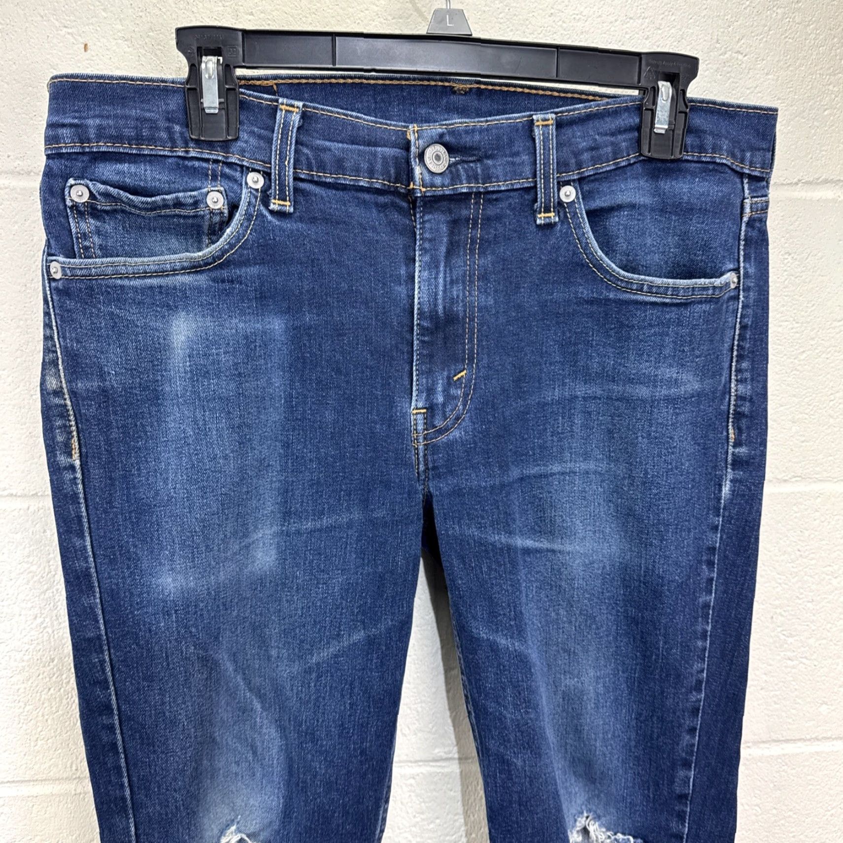 Levi's Levi's Men's Skinny Jeans Cotton Blend 33x32 Blue 511 Zipper Solid Denim Retro Streetwear Size US 33 - 2 Thumbnail
