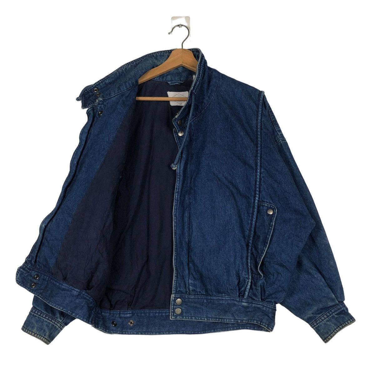 Japanese Brand VINTAGE BOMBER JACKET DENIM PARACHUTE RIVERSON ISSEY MIYAKE Size US M / EU 48-50 / 2 - 13 Thumbnail
