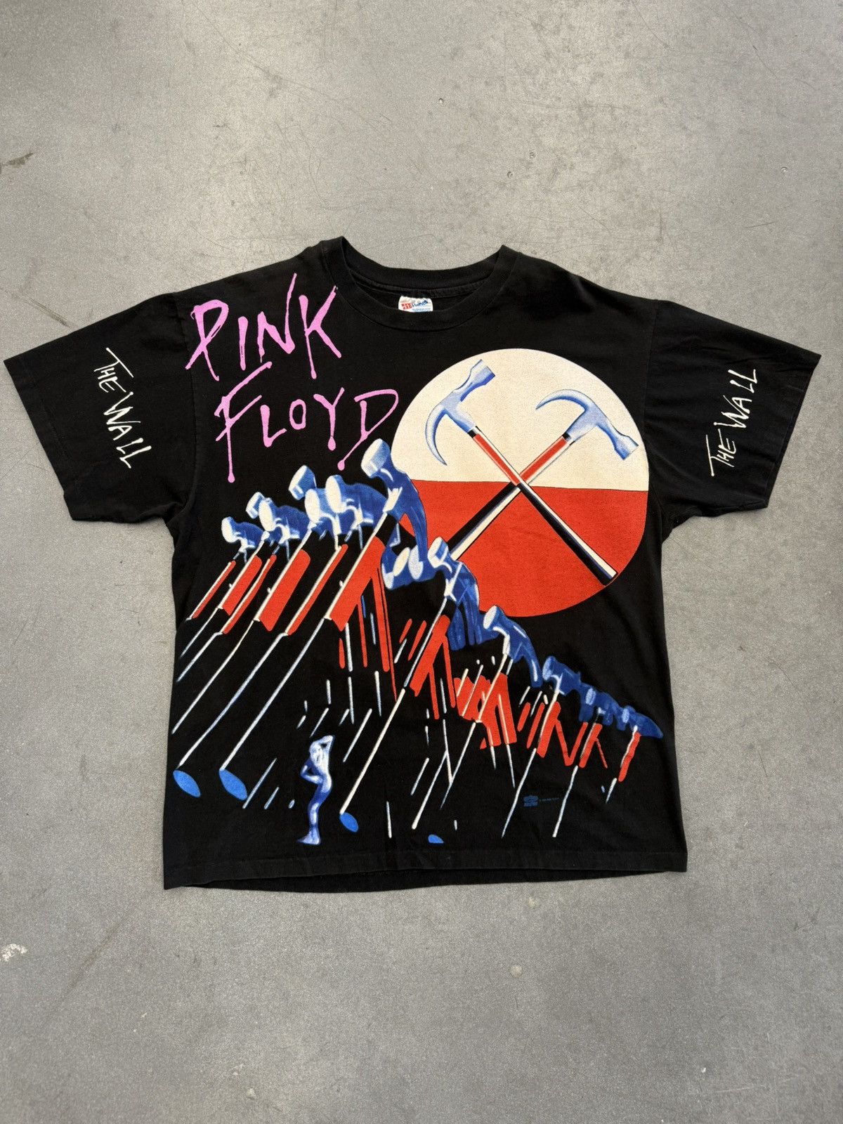 1994 Vintage Pink Floyd The Wall Hammer All Over Print Tee