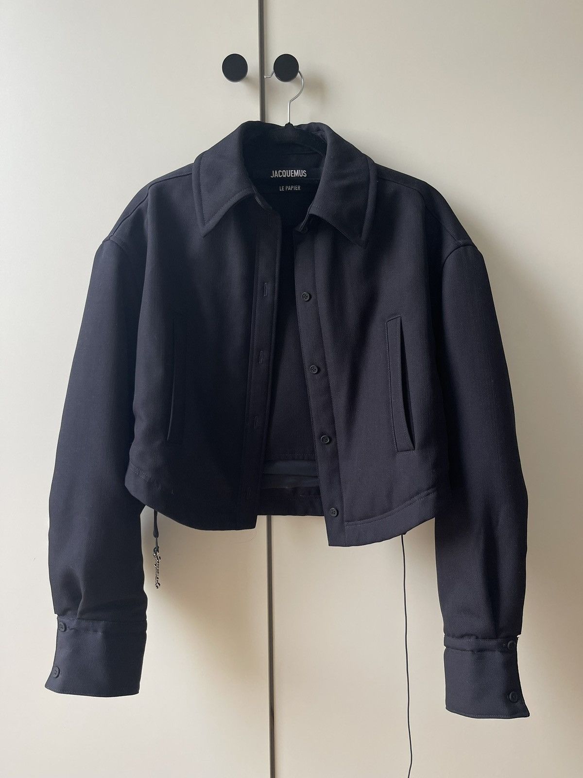 Jacquemus La Chemise Arnesi Cropped Wool Shirt Size XS / US 0-2 / IT 36-38 - 1 Thumbnail