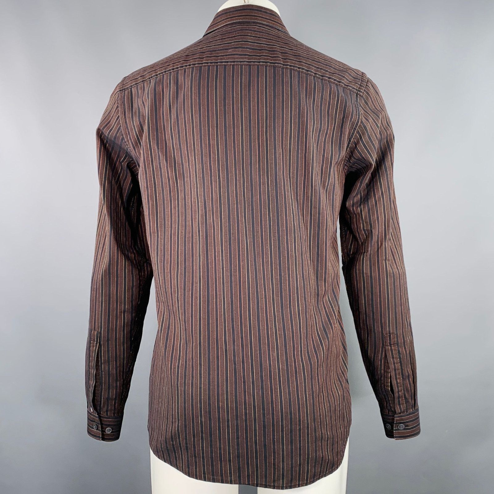 Givenchy GIVENCHY Size M Black Orange Stripe Long Sleeve Shirt Size US M / EU 48-50 / 2 - 4 Thumbnail
