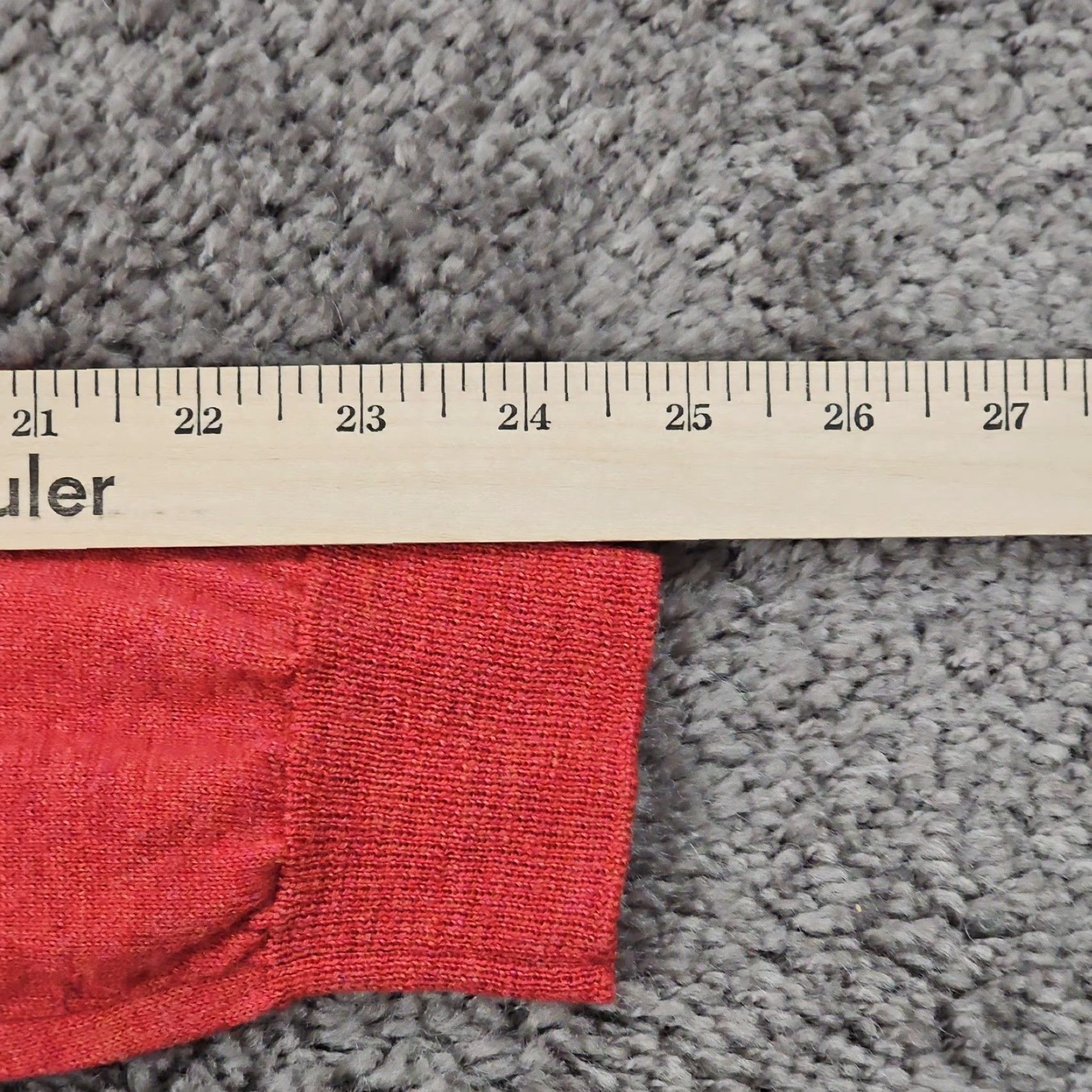 J.CREW Sweater Womens M Red 100% Merino Wool Lightweight Casual Fall V-Neck