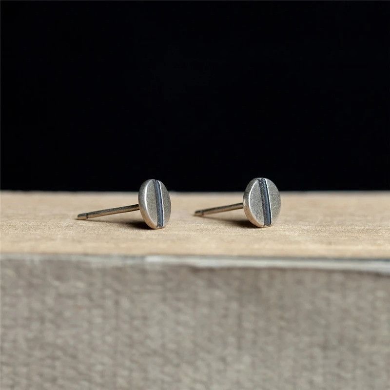 Jewelry Tiny Screw Stud Earrings 925 Sterling Ear Charm Gift Size ONE SIZE - 4 Thumbnail
