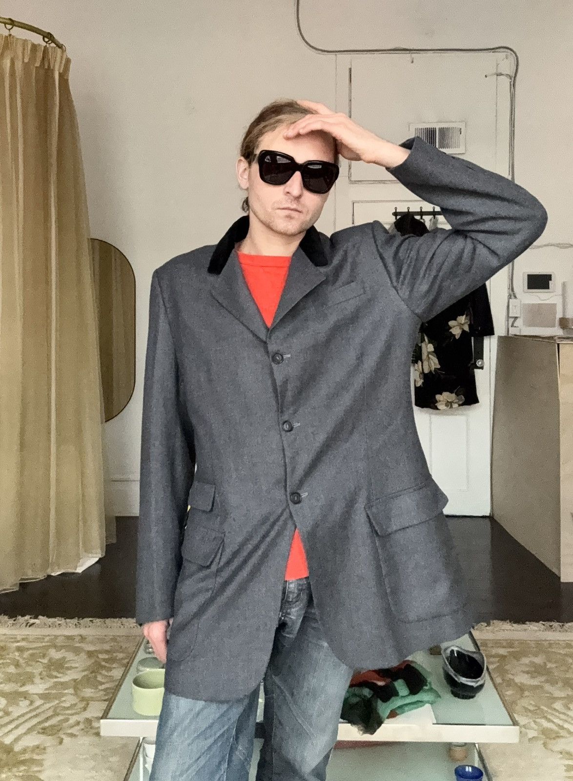 Katharine Hamnett London Katharine Hamnett Vintage Velvet Collar Sport Coat Size US M / EU 48-50 / 2 - 8 Thumbnail