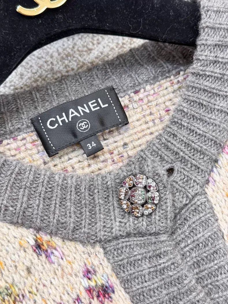 Chanel Chanel Vintage khaki floral long-sleeved knitted cardigan Size XXS / US 00 / IT 34 - 5 Thumbnail