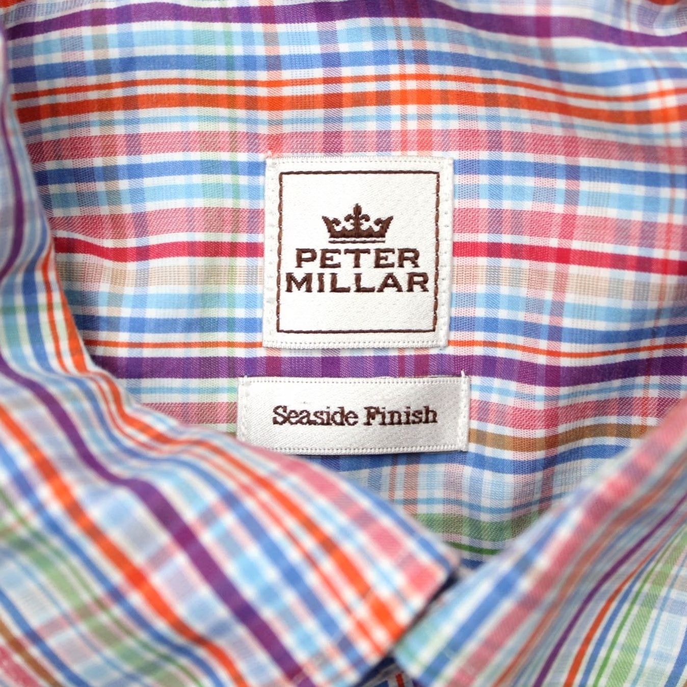 Peter Millar Peter Millar Shirt Men XL Blue/Orange/Purple 100% Cotton Long Sleeve Button Down Regular Fit Shirts Mens XL Blue Purple Orange Check Pattern Button-Up Size US XL / EU 56 / 4 - 7 Thumbnail