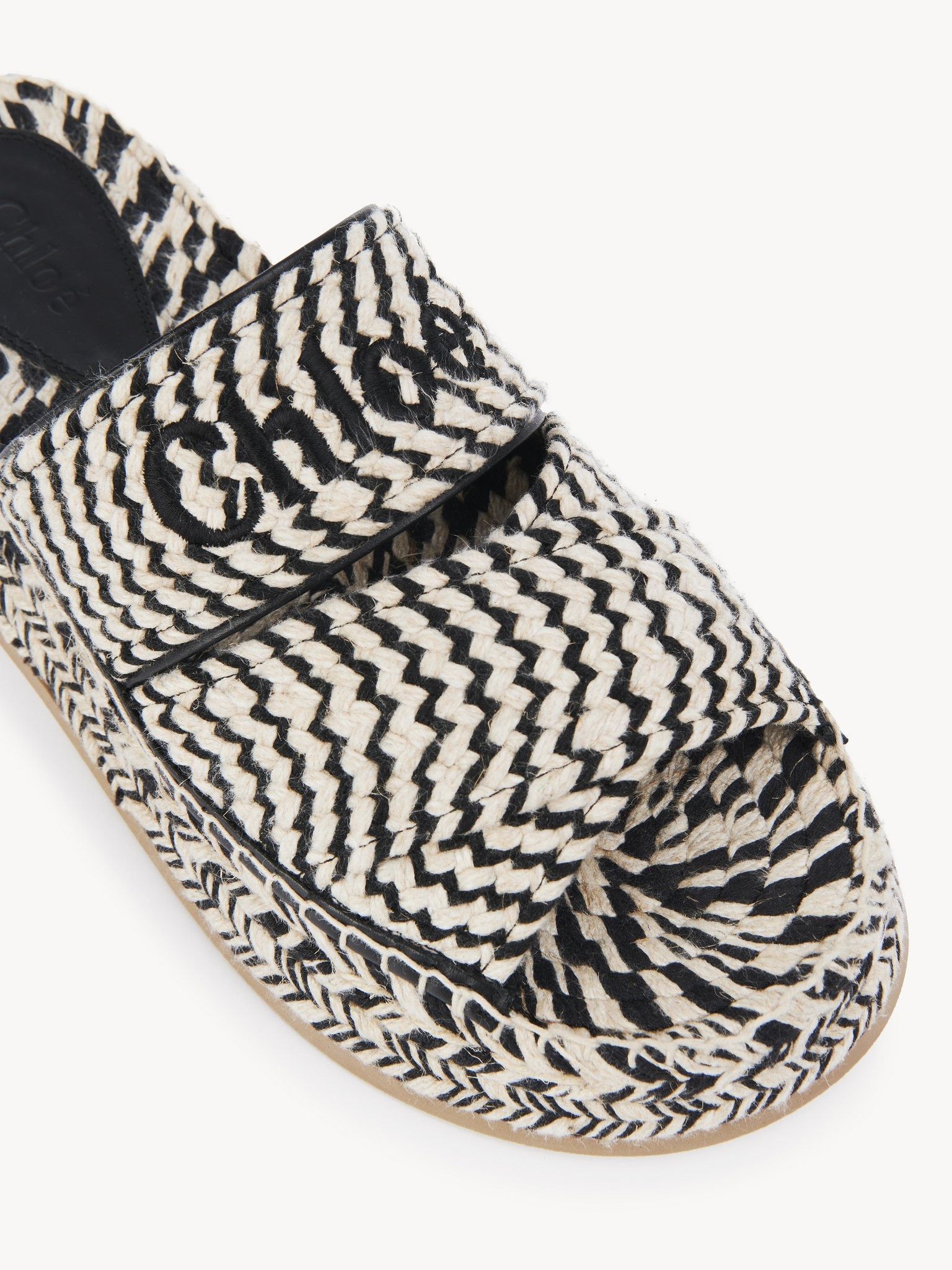 Chloe o1loc1c0425 Woody Slides in Black & White Size US 11 / IT 41 - 5 Thumbnail