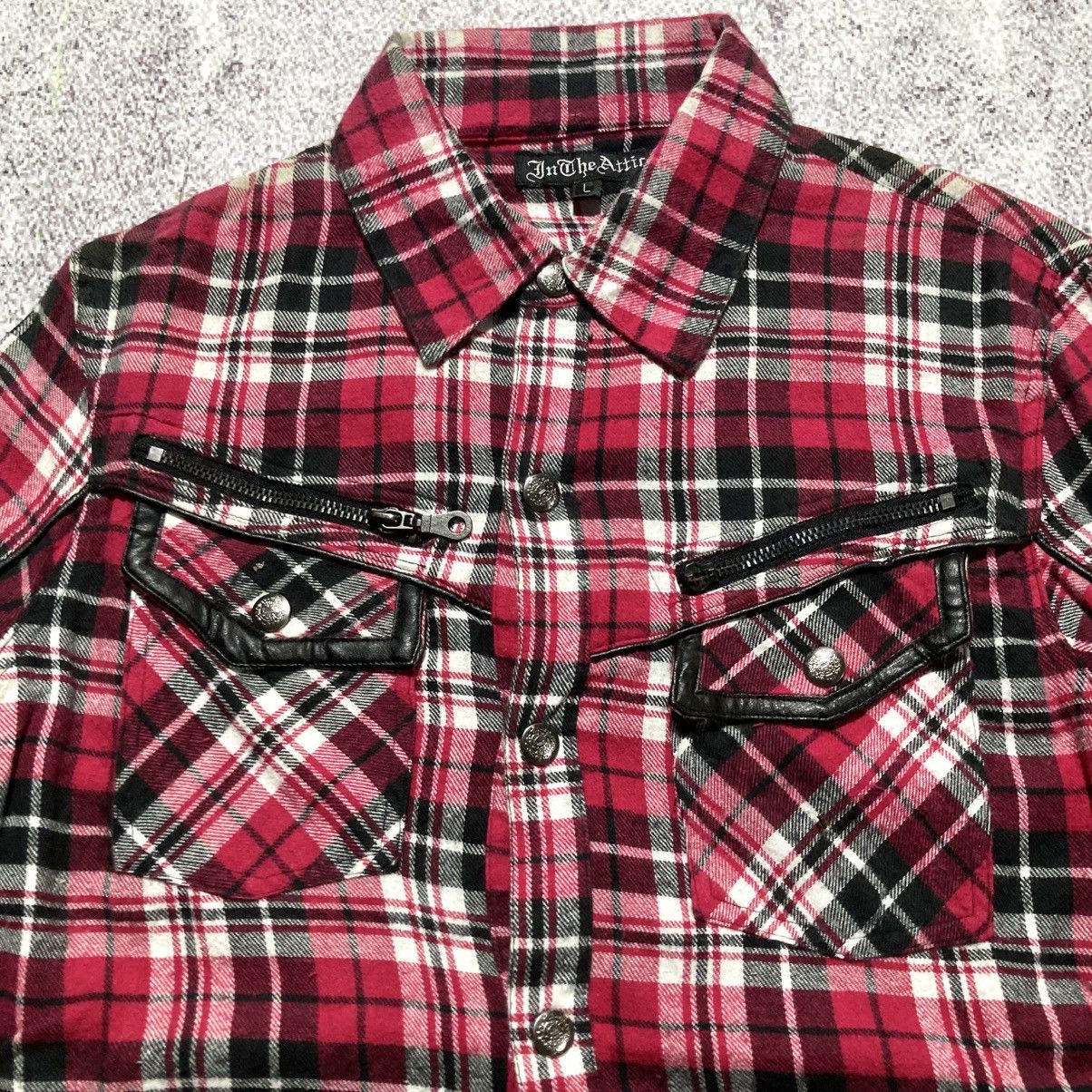 In The Attic 2000s In The Attic Plaid Flanel Button Shirt Punk Lgb Style Size US M / EU 48-50 / 2 - 3 Thumbnail