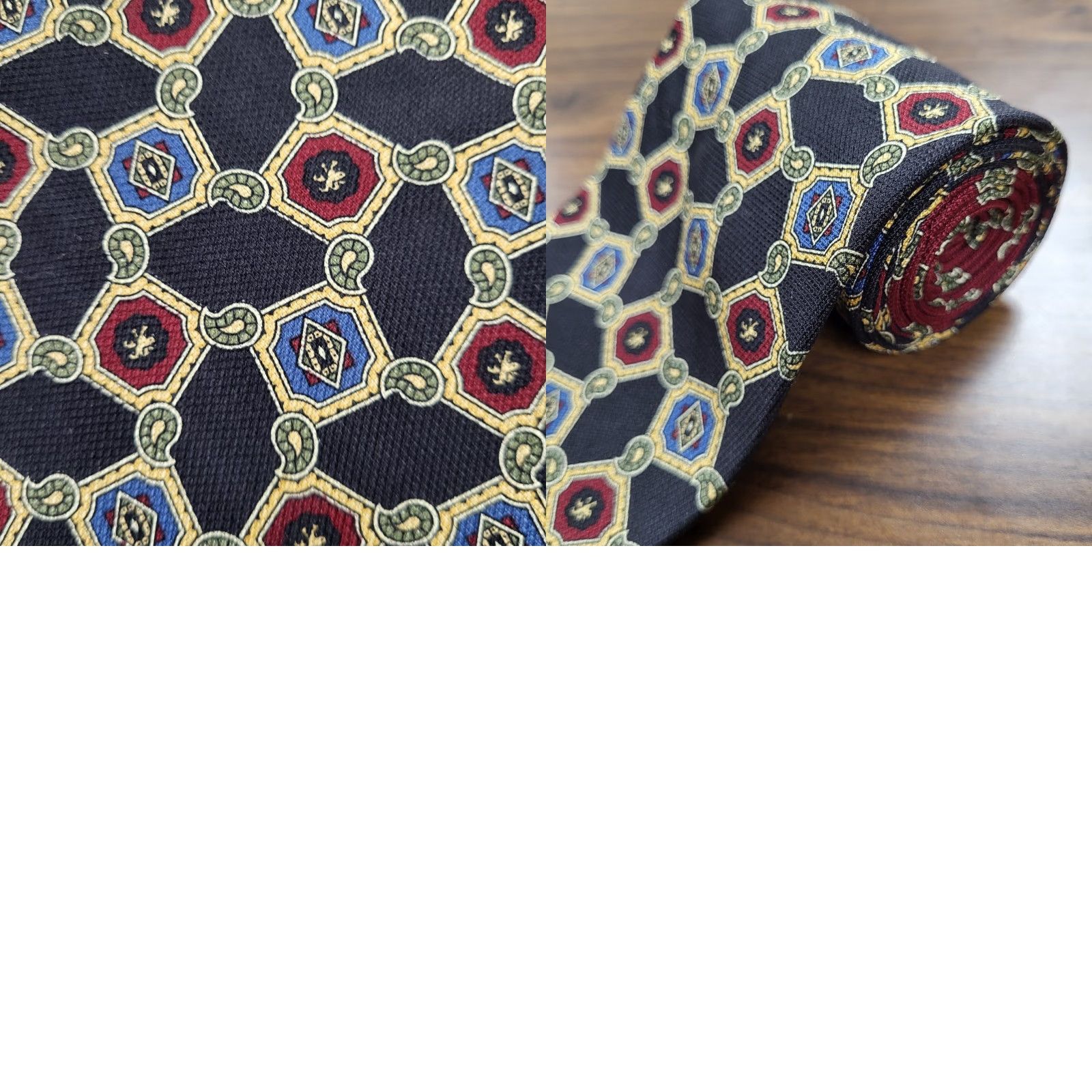 Tommy Hilfiger Tommy Hilfiger Tie Men's Neck Red Blue Gold Geometric 100% Italian Silk Made USA Classic 57"-60" Multicolor Silk Size ONE SIZE - 8 Thumbnail