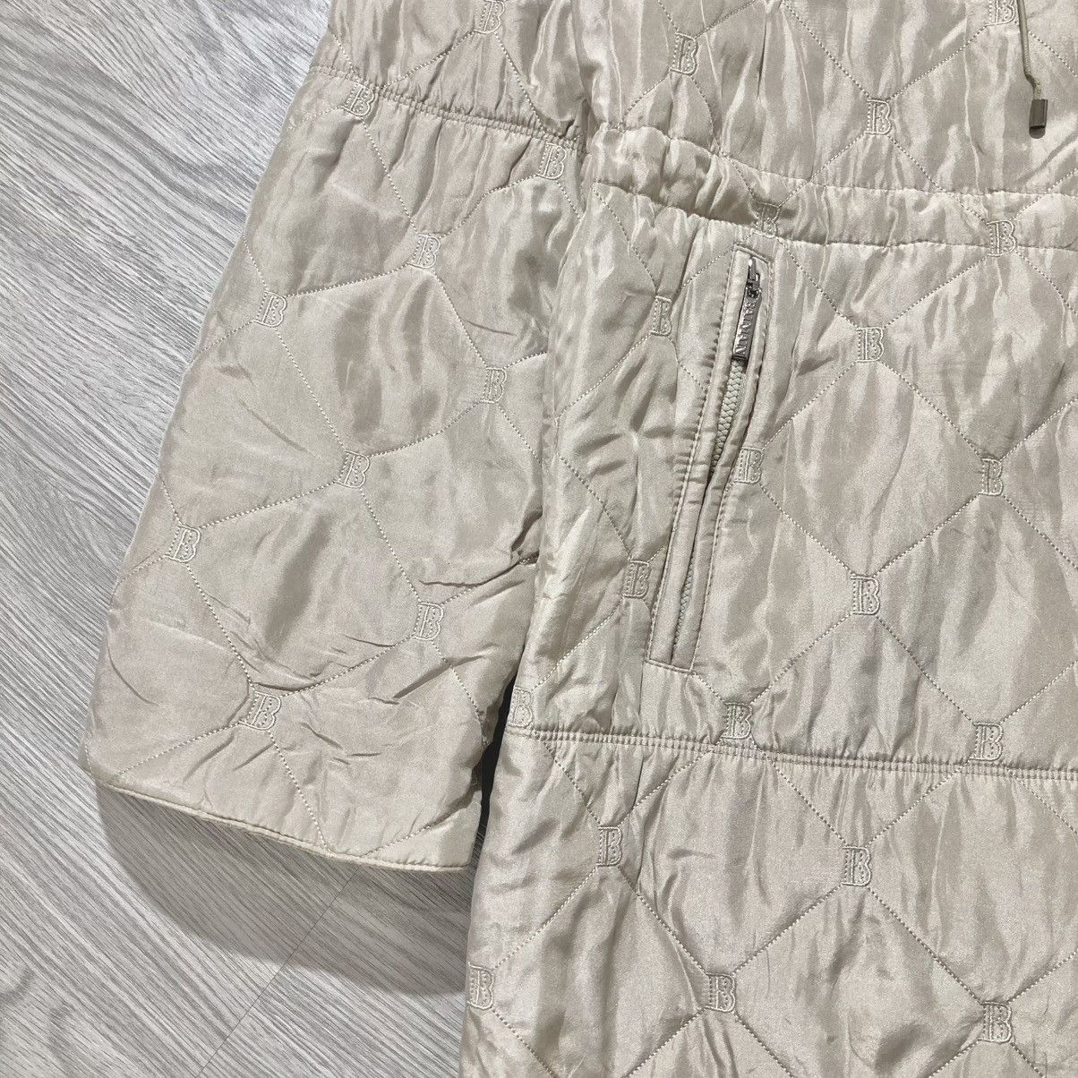 Balmain Balmain Paris Monogram Quilted Fur Long Jacket Beige Luxury Size US XL / EU 56 / 4 - 7 Thumbnail