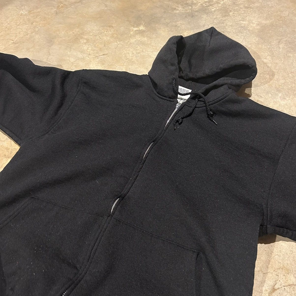 Unsound Rags × Vintage Crazy Vintage 90s Black Thermal Lined Double Face Zip Hoodie Size US L / EU 52-54 / 3 - 3 Thumbnail
