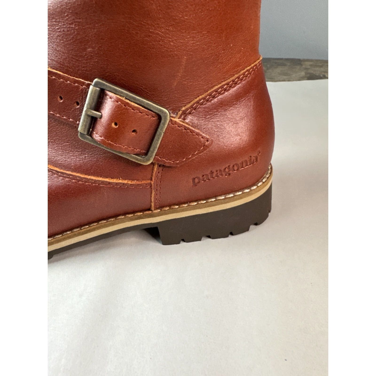 Patagonia Patagonia Women's Tin Shed Rider Boot Sz 9.5 Brown Leather Moto Buckle Lug Sole Mid-Calf Buckle Boots Womens Size US 10 / IT 40 - 2 Thumbnail