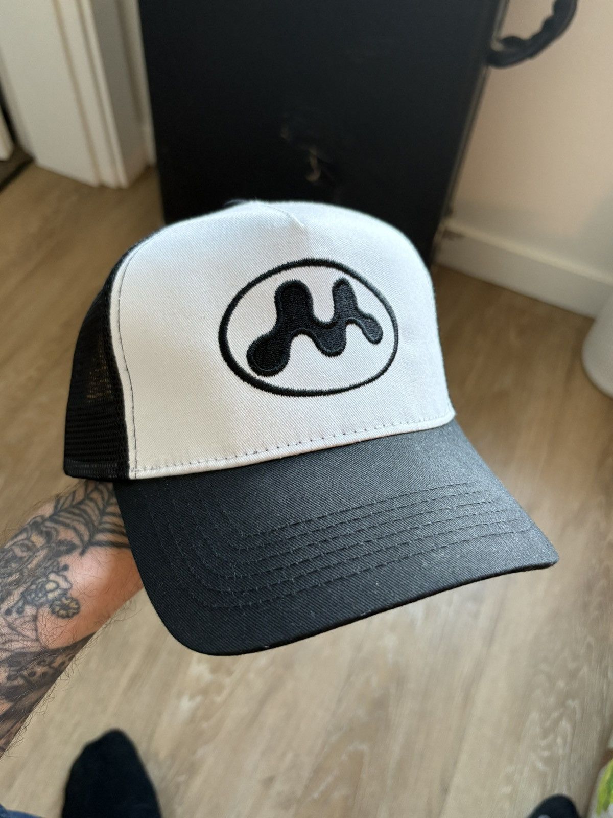 Mowalola Black and White Trucker hat—Rare Colorway
