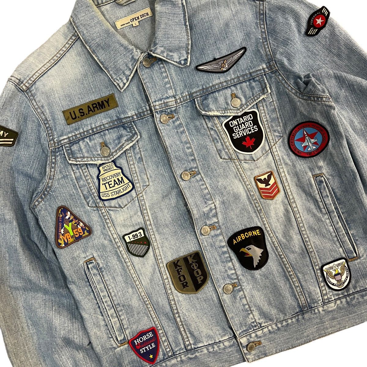 Japanese Brand Union Made Denim Blue Trucker Jacket with Patch Size US L / EU 52-54 / 3 - 3 Thumbnail
