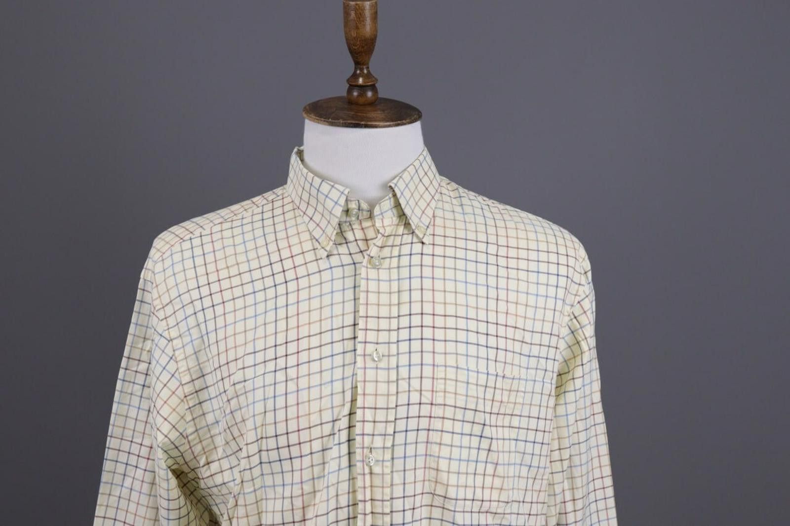 Designer Van Laack Royal Beige Check Shirt Size 44 / 17.5 Size US M / EU 48-50 / 2 - 2 Thumbnail