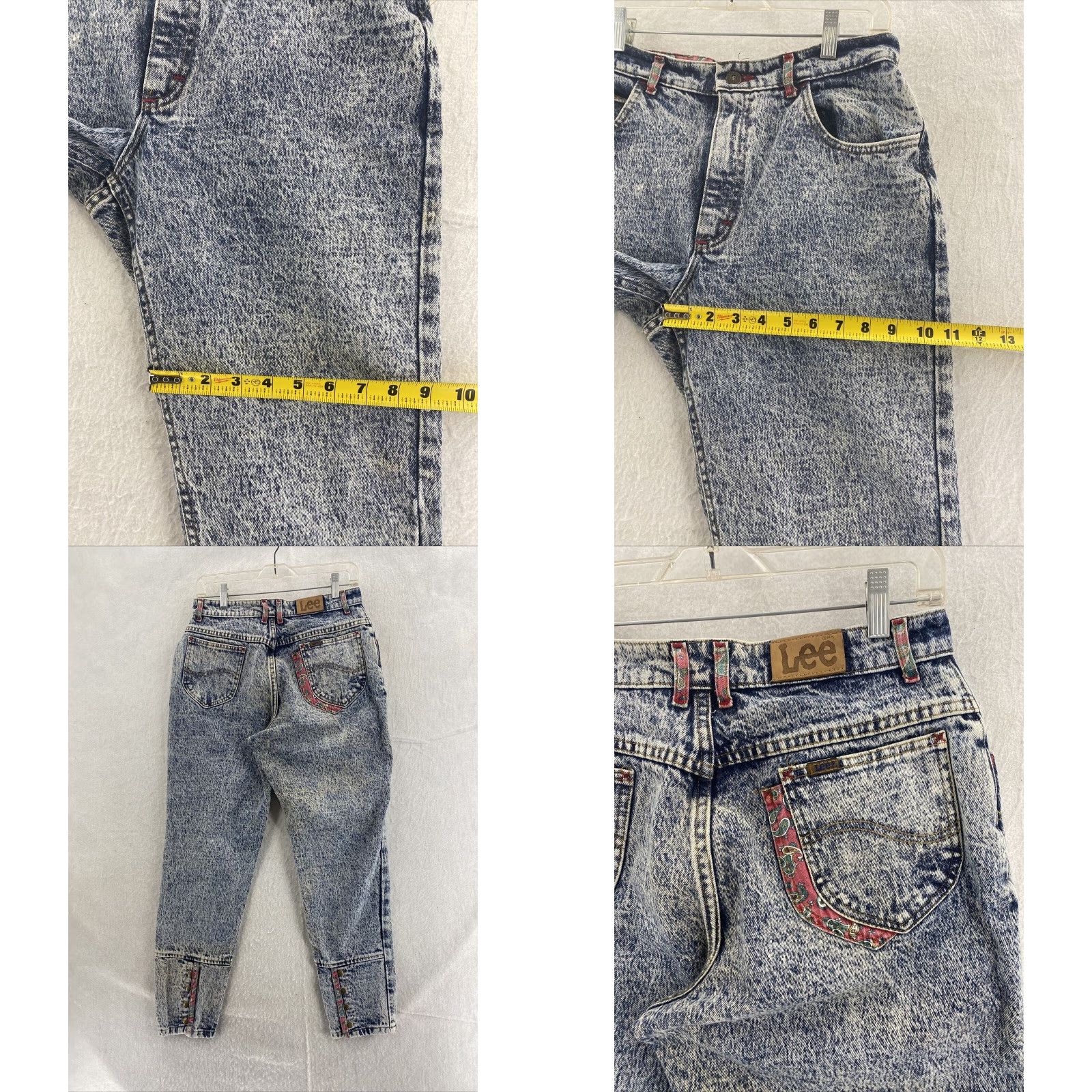 Lee VINTAGE Lee Jeans Womens 13 M High Rise Acid Wash Mom Jeans 80s Blue Size 28" / US 6 / IT 42 - 8 Thumbnail