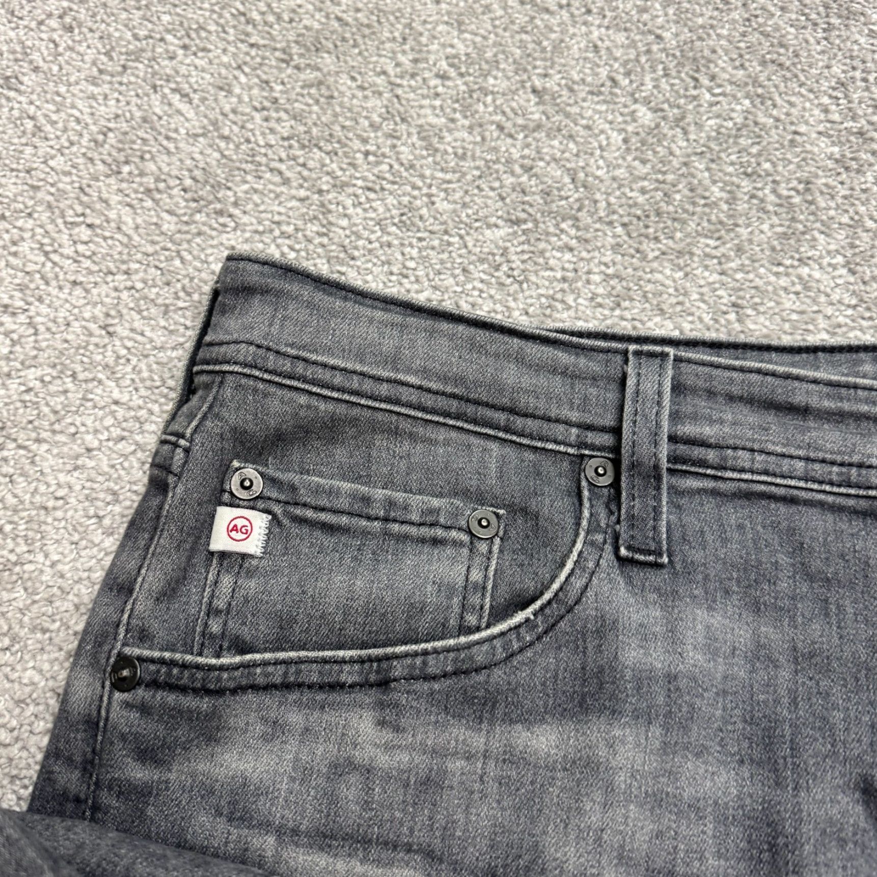 Denime AG Adriano Goldschmied Everett Jeans Slim Fit Straight Leg Mens 36R Gray Size US 36 / EU 52 - 6 Thumbnail