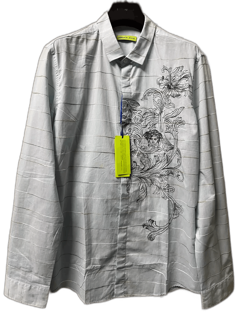 Versace Versace Men's Embroidered Casual Shirt Size US XL / EU 56 / 4 - 1 Thumbnail