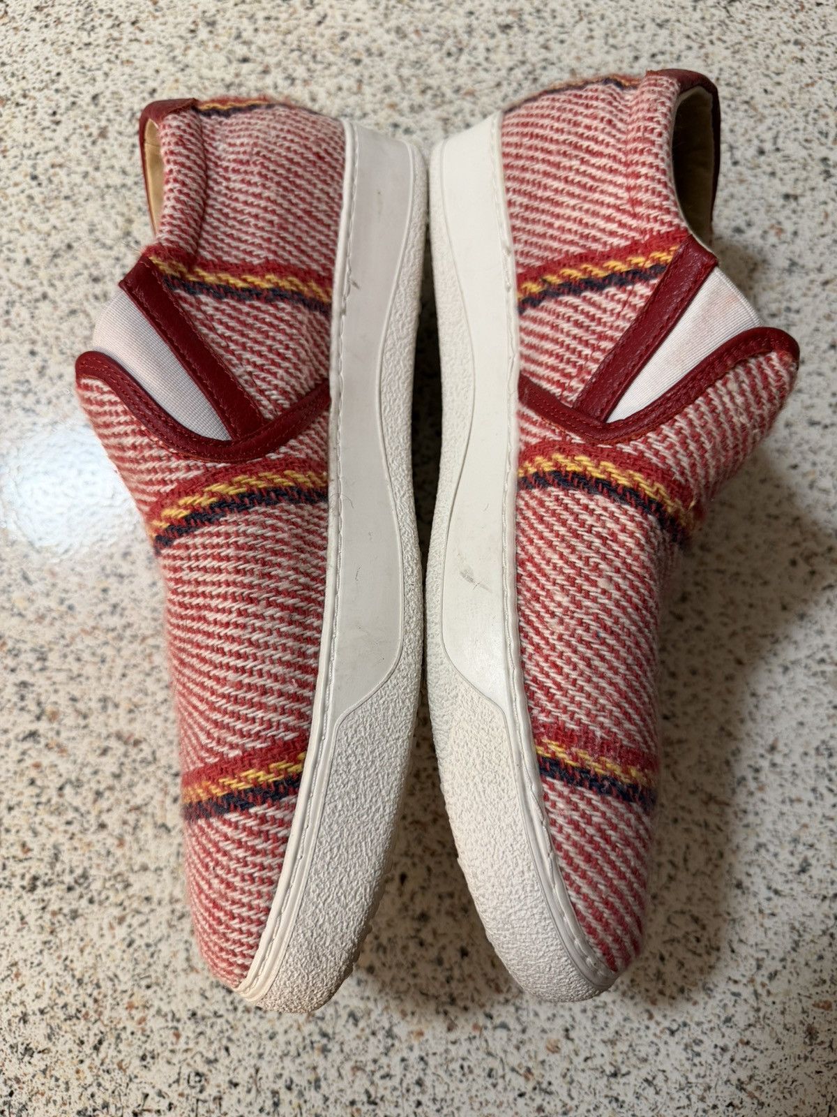 Yuketen Red Multicolor Woven Slip On Sneakers Size US 10.5 / EU 43-44 - 3 Thumbnail