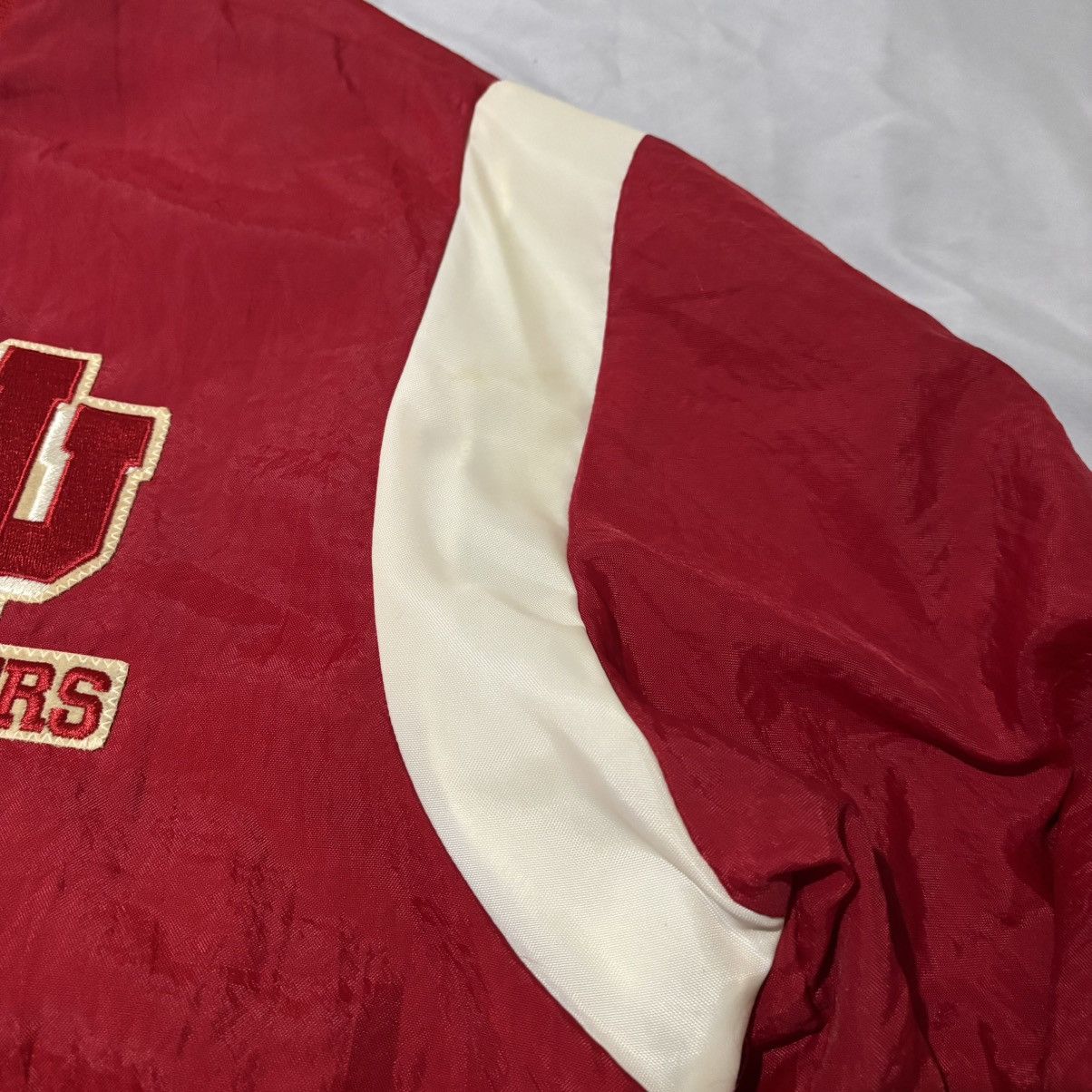 Swingster Vintage 70s Red Nylon Boxy Button-Up Varsity Jacket Size US XL / EU 56 / 4 - 10 Thumbnail
