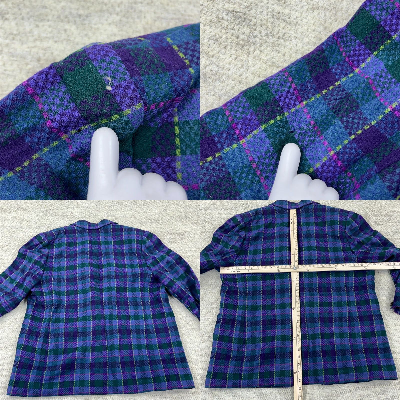 Pendleton VINTAGE Pendleton Blazer Wool Plaid Purple 20W Women’s Tweed Short Jacket Blazer Vintage Christmas 90s Mens Womens? Size 3XL / US 20-22 - 8 Thumbnail