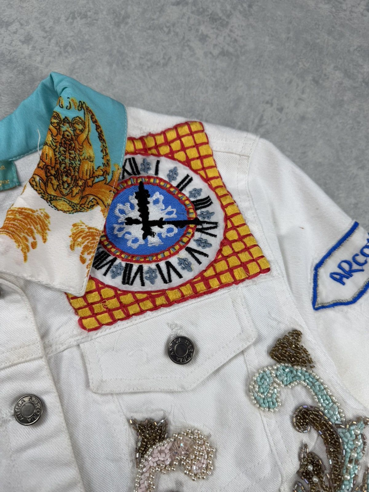 Other Antica Sartoria Capri White Denim Jacket Size XS Size XS / US 0-2 / IT 36-38 - 7 Thumbnail