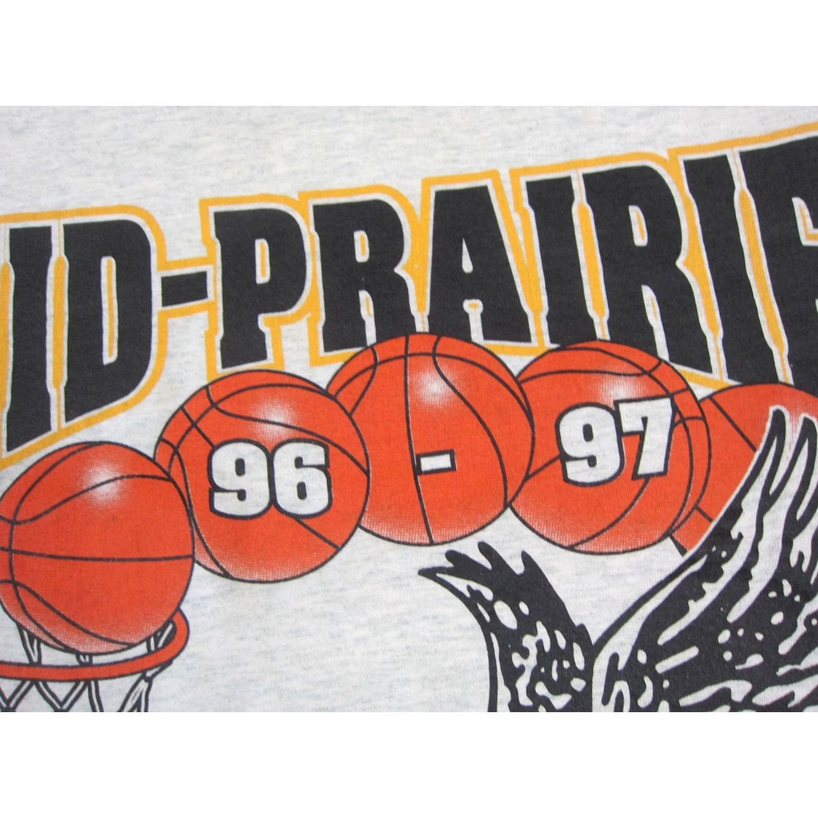 Fruit Of The Loom VINTAGE Prairie State Basketball Shirt Men XL Gray Single Stitch 90s Size US XL / EU 56 / 4 - 3 Thumbnail