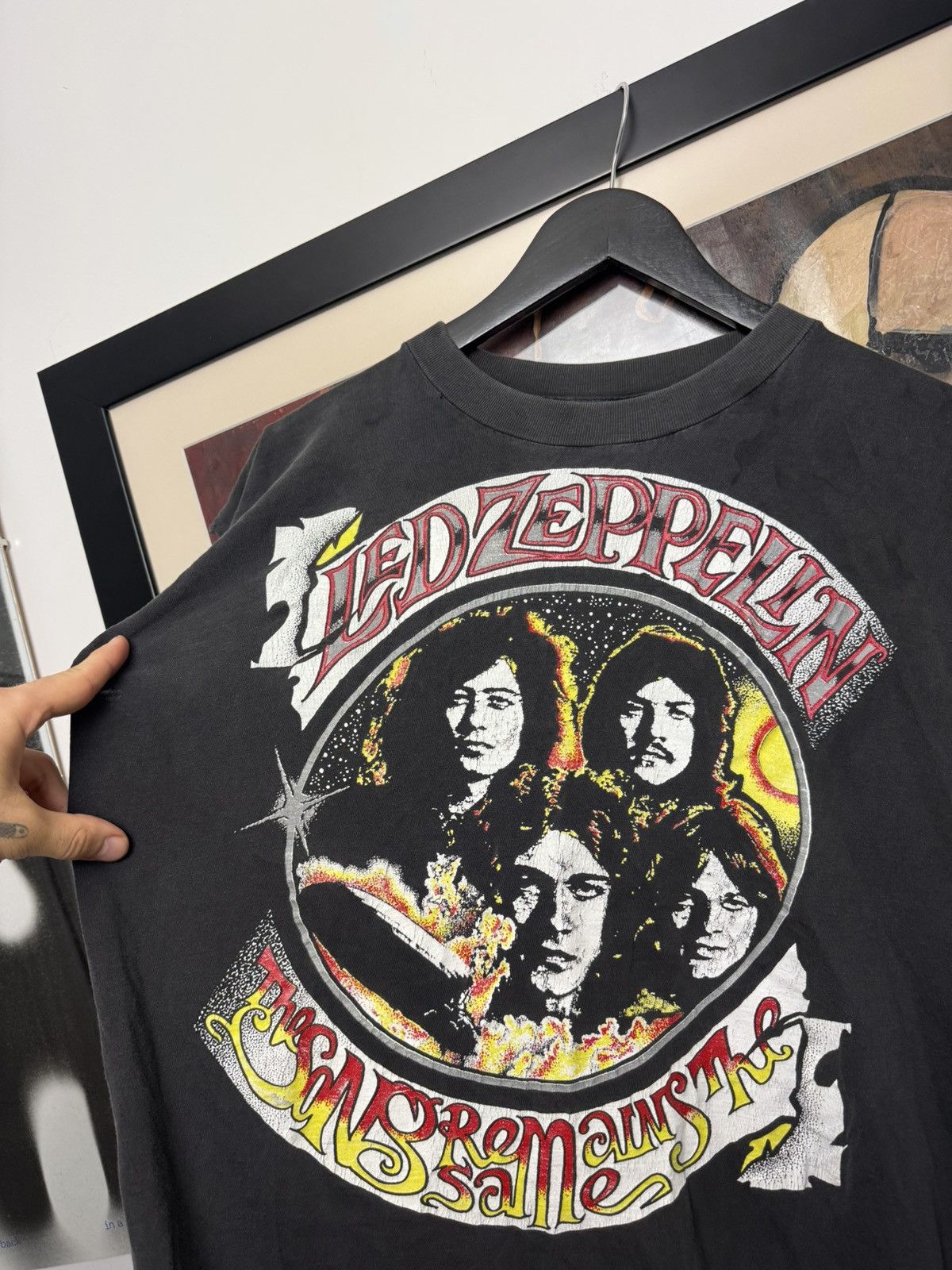 Band Tees Vintage 90s Led Zeppelin Rock Band Tee Tank Top Washed Rare Size US XL / EU 56 / 4 - 2 Thumbnail