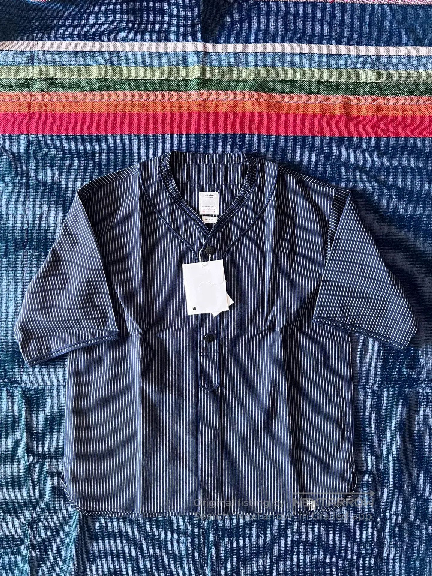 Visvim visvim dugout shirt in navy stripes. Size US M / EU 48-50 / 2 - 1 Thumbnail