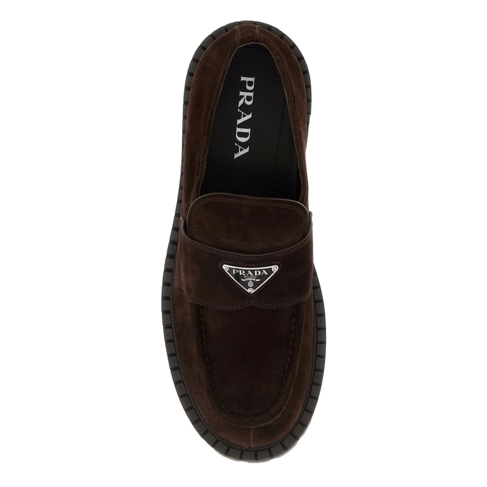 Prada PRADA Brown Suede Loafers New And Authentic (Men's size:8;) Size US 8 / EU 41 - 4 Thumbnail