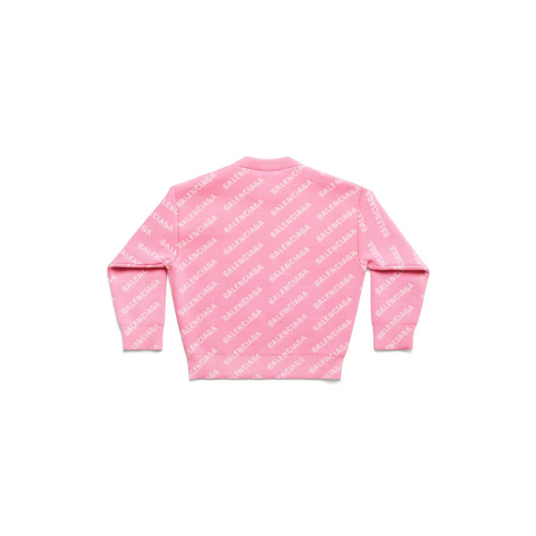 Balenciaga o1bcso1str0625 Size: KIDS 8 / Mini Allover Logo Sweater Pink Size US XXS / EU 40 - 2 Thumbnail