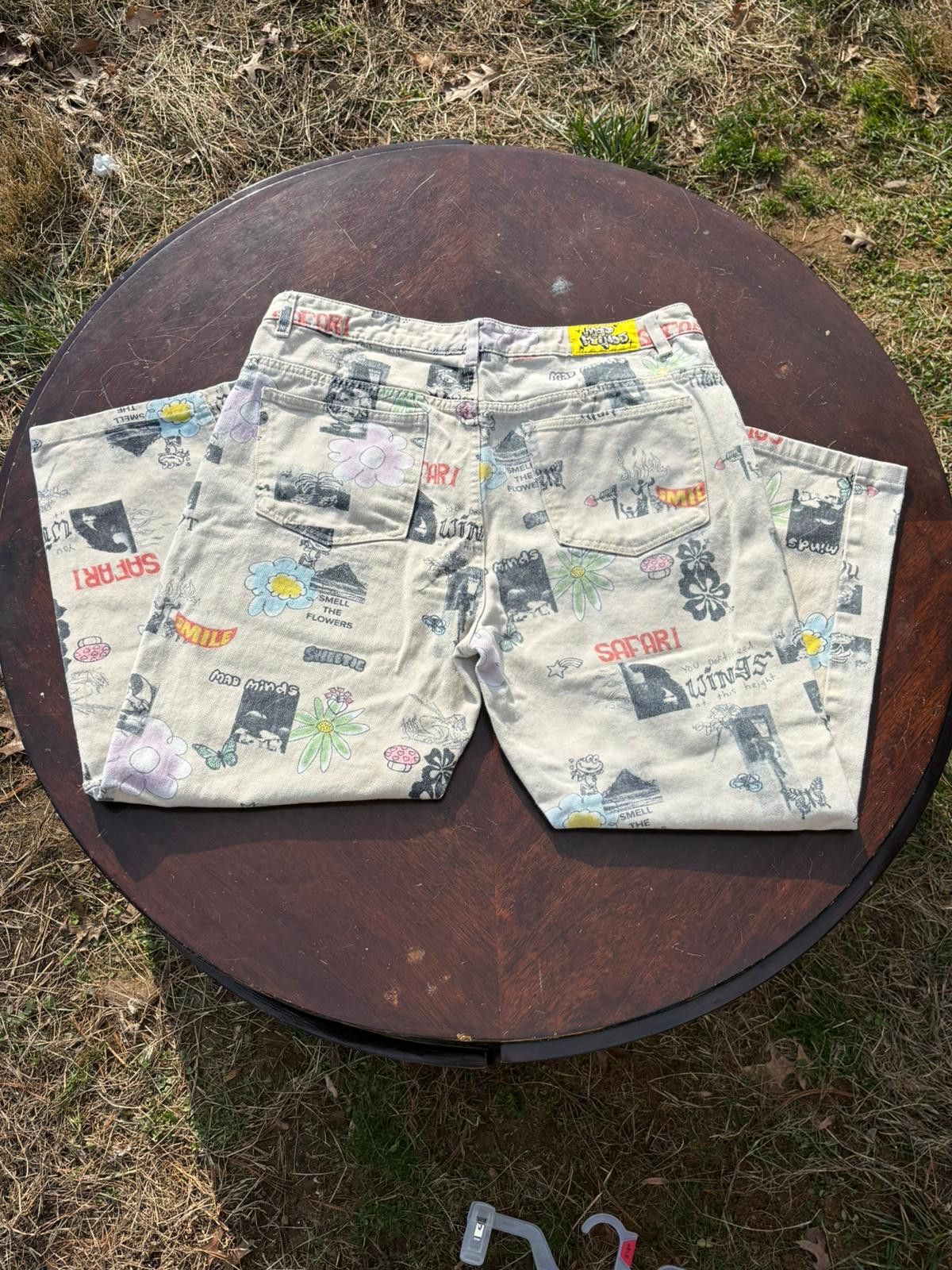 Misfits Printed Cream Denim Size US 34 / EU 50 - 3 Thumbnail