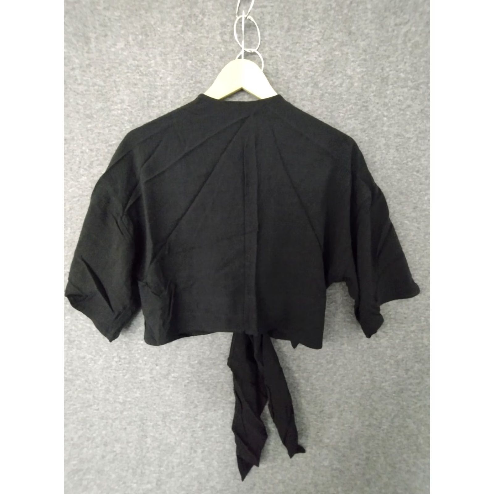 Swims Toluca Swim Women's Tie front Linen Crop Top Cropped T-Shirt Black M Short Sleeve Vintage No Size M / US 6-8 / IT 42-44 - 2 Thumbnail