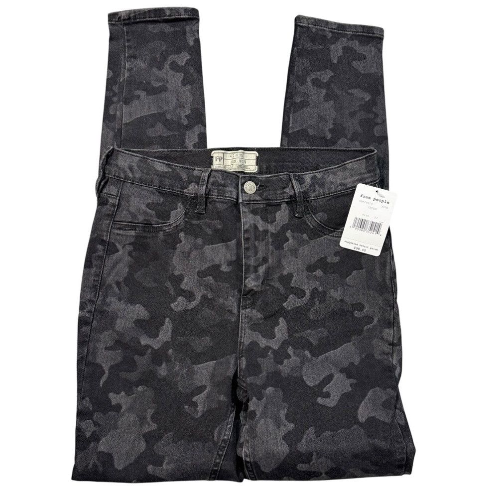Free People NWT New $98 Free People Long & Lean High Waist Camo Skinny Size 27" / US 4 / IT 40 - 4 Thumbnail
