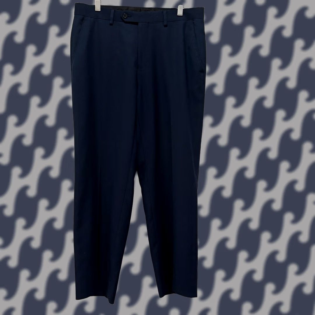 Michael Kors Michael Kors Mens Navy Blue Dress Pants Flat Front Trousers 32W x 30L Size US 33 - 1 Thumbnail