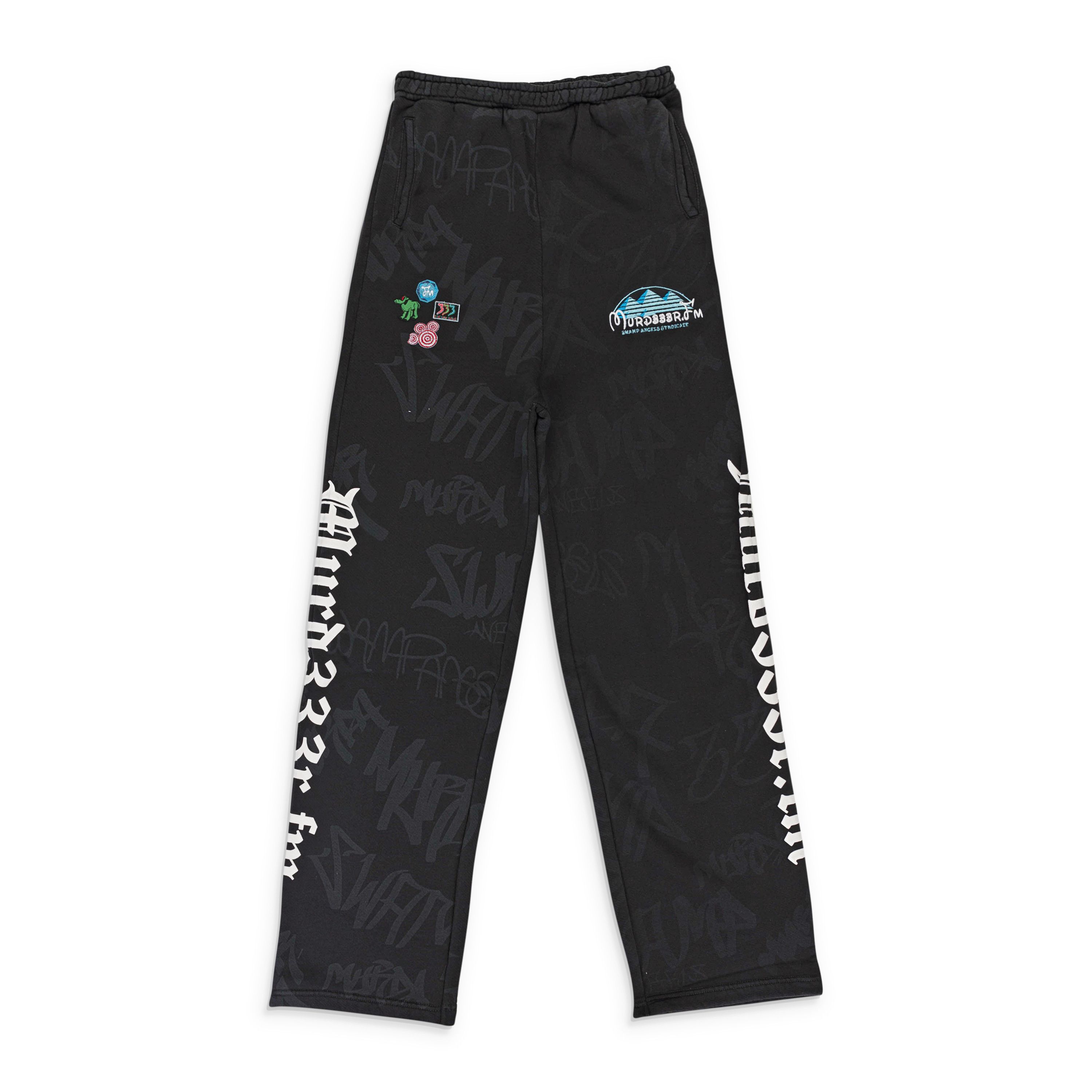 murd333r.fm MURD333R.FM BLACK DISN333 SWEATPANTS SIZE L Size US 34 / EU 50 - 1 Thumbnail