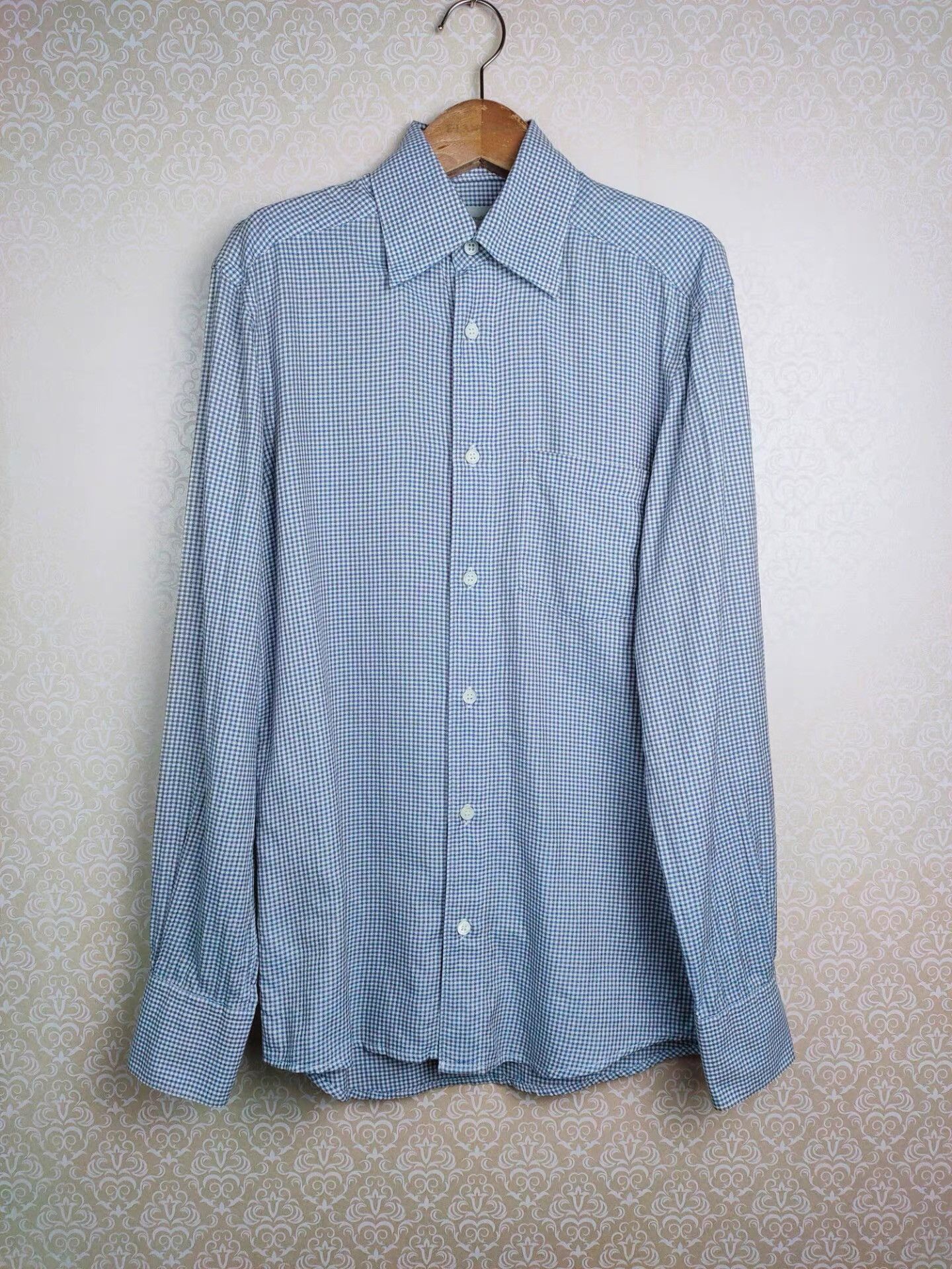 Ermenegildo Zegna Ermenegildo Zegna Men's Plaid Long Sleeve Shirt K29 Size US XS / EU 42 / 0 - 1 Thumbnail