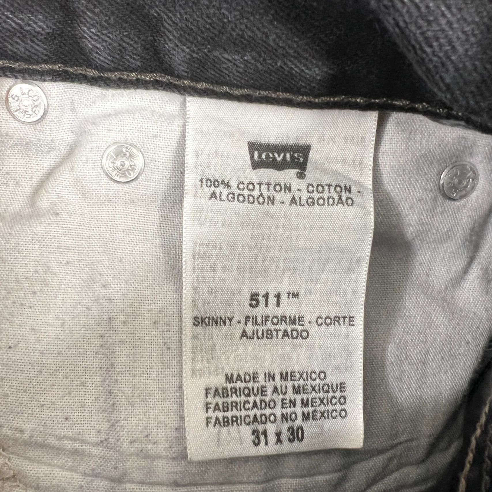 Levi's Levi's 511 Jeans Mens Slim Black 31x30 Straight Denim Low Rise 5-Pocket Modern 2000s? Size US 31 - 6 Thumbnail