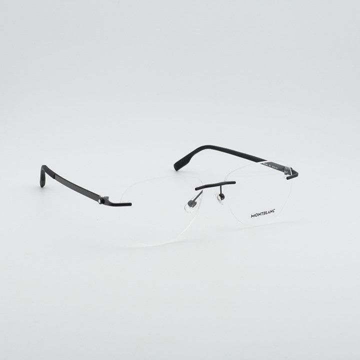 Montblanc Montblanc MB0186O 001 Eyeglasses Black 56mm Round Frame Size ONE SIZE - 4 Thumbnail