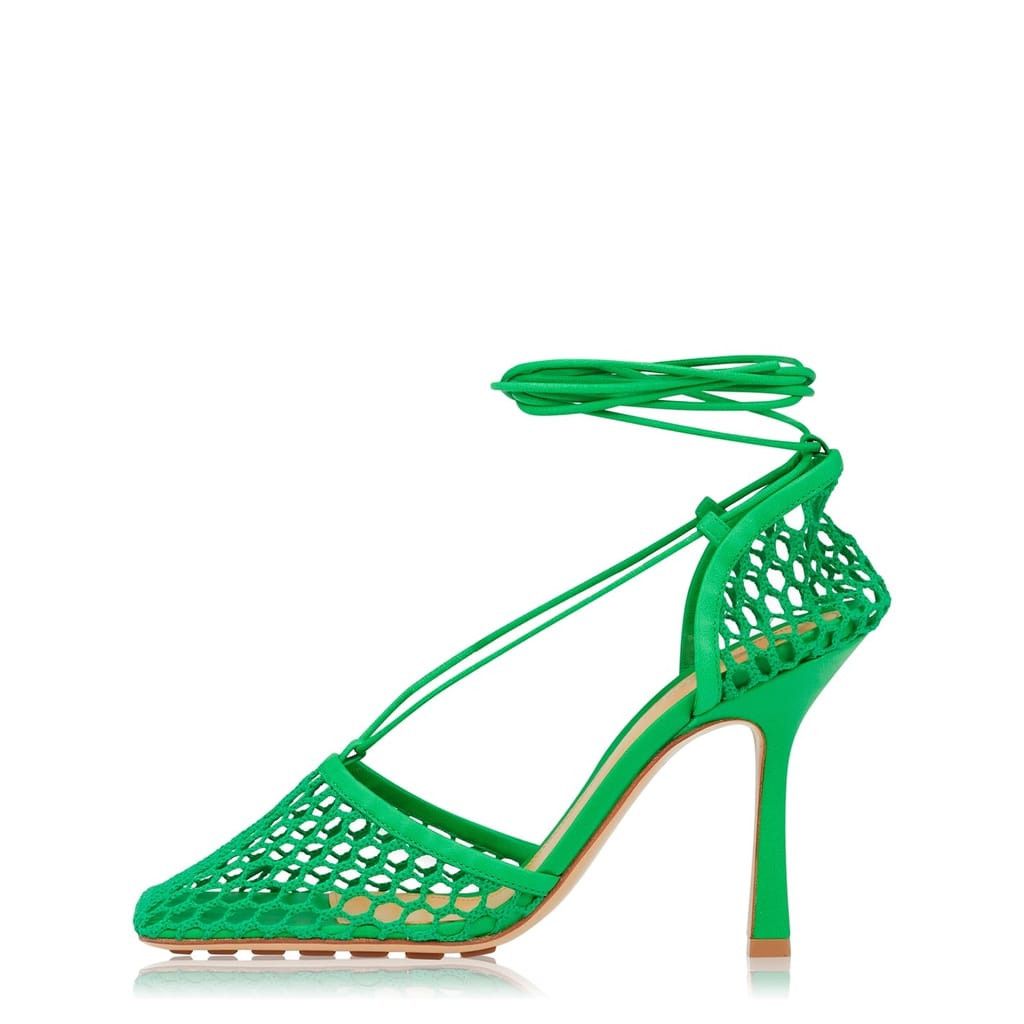 Bottega Veneta Bottega Veneta Web Stretch 9cm Heels in Green Size US 4 / IT 34 - 4 Thumbnail