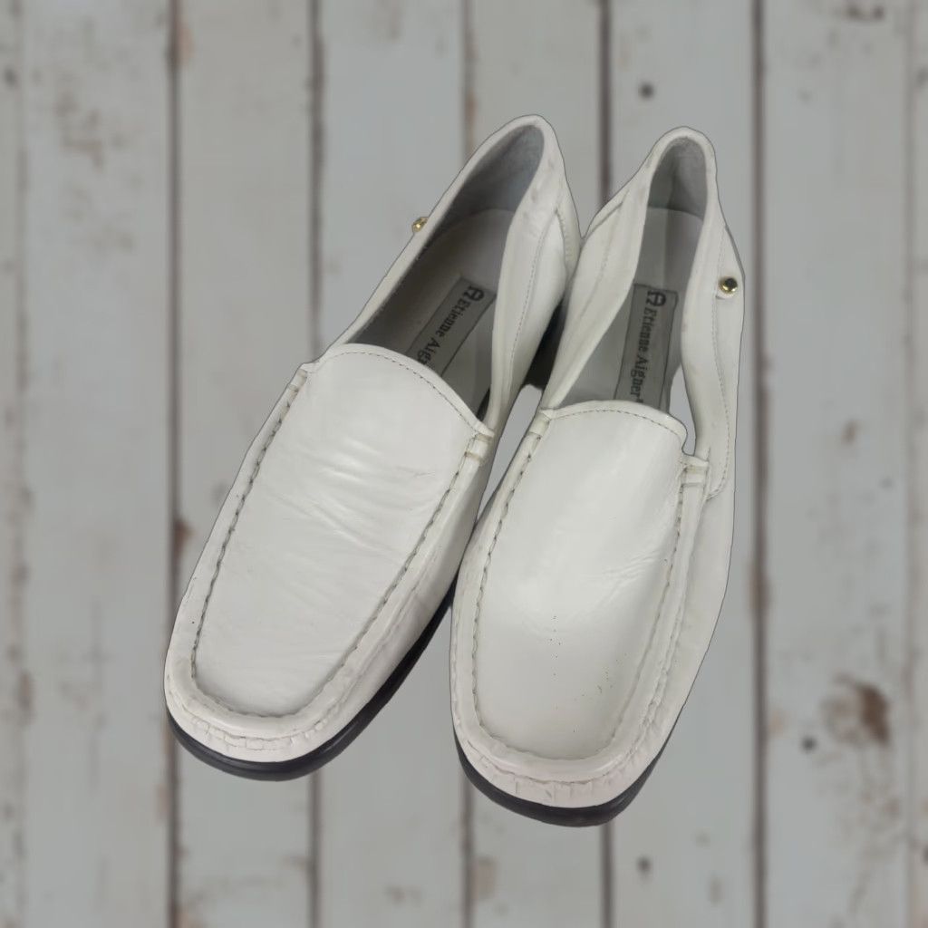 Etienne Aigner Etienne Aigner Eden White Leather Slip On Loafers Womens Size 8 M Casual Size US 8 / IT 38 - 1 Thumbnail
