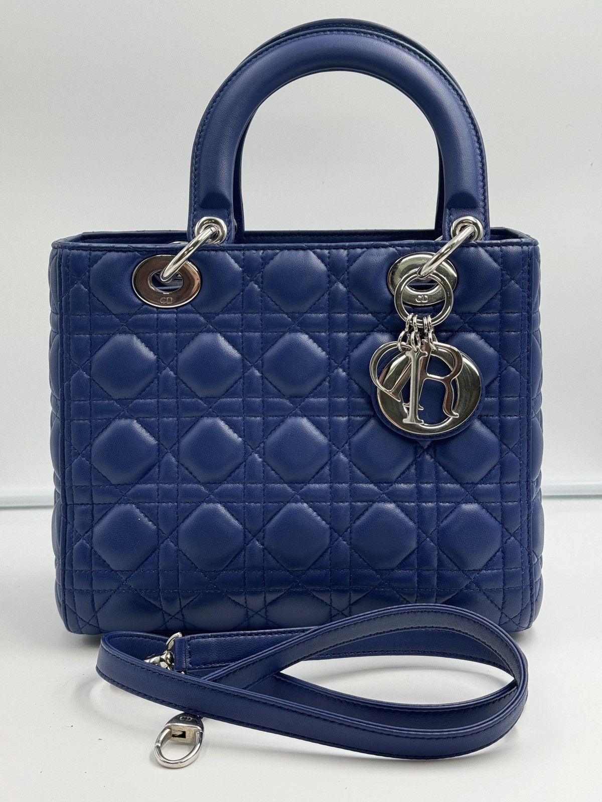 Christian Dior Monsieur Lady Dior medium size handbag blue Size ONE SIZE - 1 Thumbnail