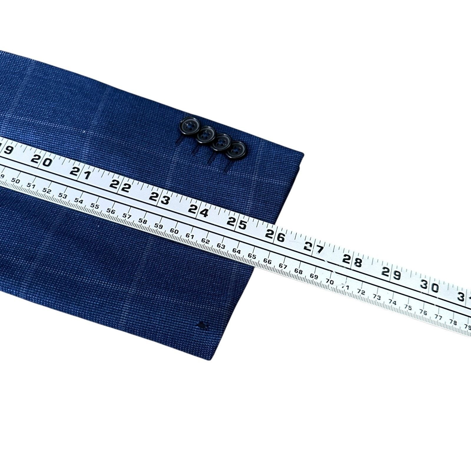 Ermenegildo Zegna Ermenegildo Zegna Blazer Jacket Men 44R Blue Windowpane Wool Size 44R - 10 Thumbnail