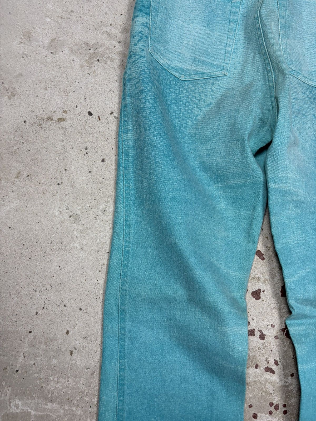 Roberto Cavalli Vintage 90s Roberto Cavalli Jeans Blue Fish Scale Denim Pant Size 28" / US 6 / IT 42 - 16 Thumbnail