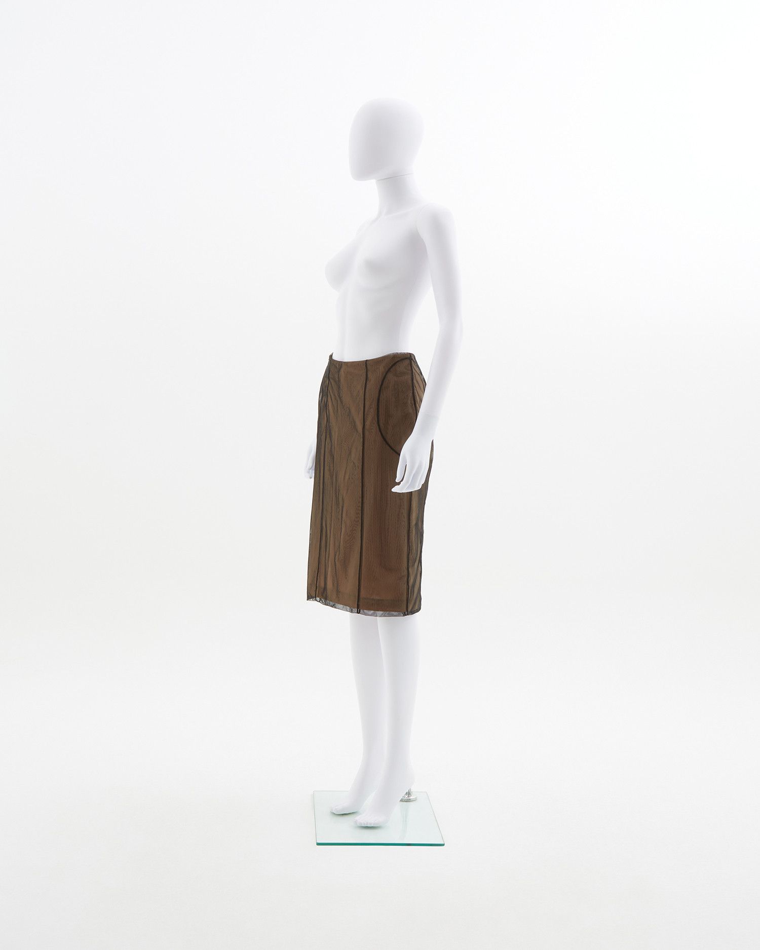 Gucci × Tom Ford S/S 2001 Black tulle overlay with tactfully placed seams Size 27" / US 4 / IT 40 - 3 Thumbnail