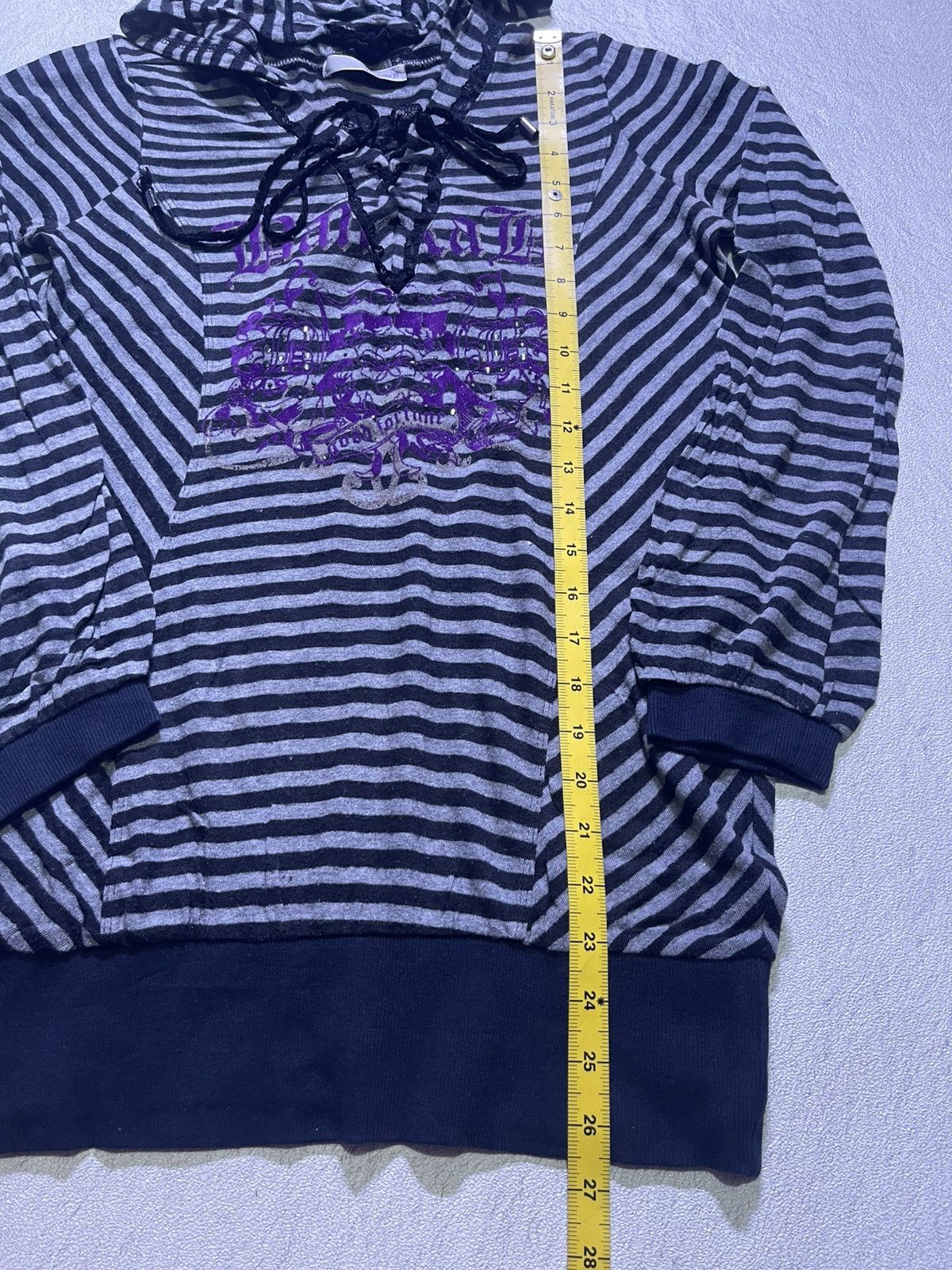 Japanese Brand Y2K BANILA B hoodies triped motif Size US S / EU 44-46 / 1 - 5 Thumbnail