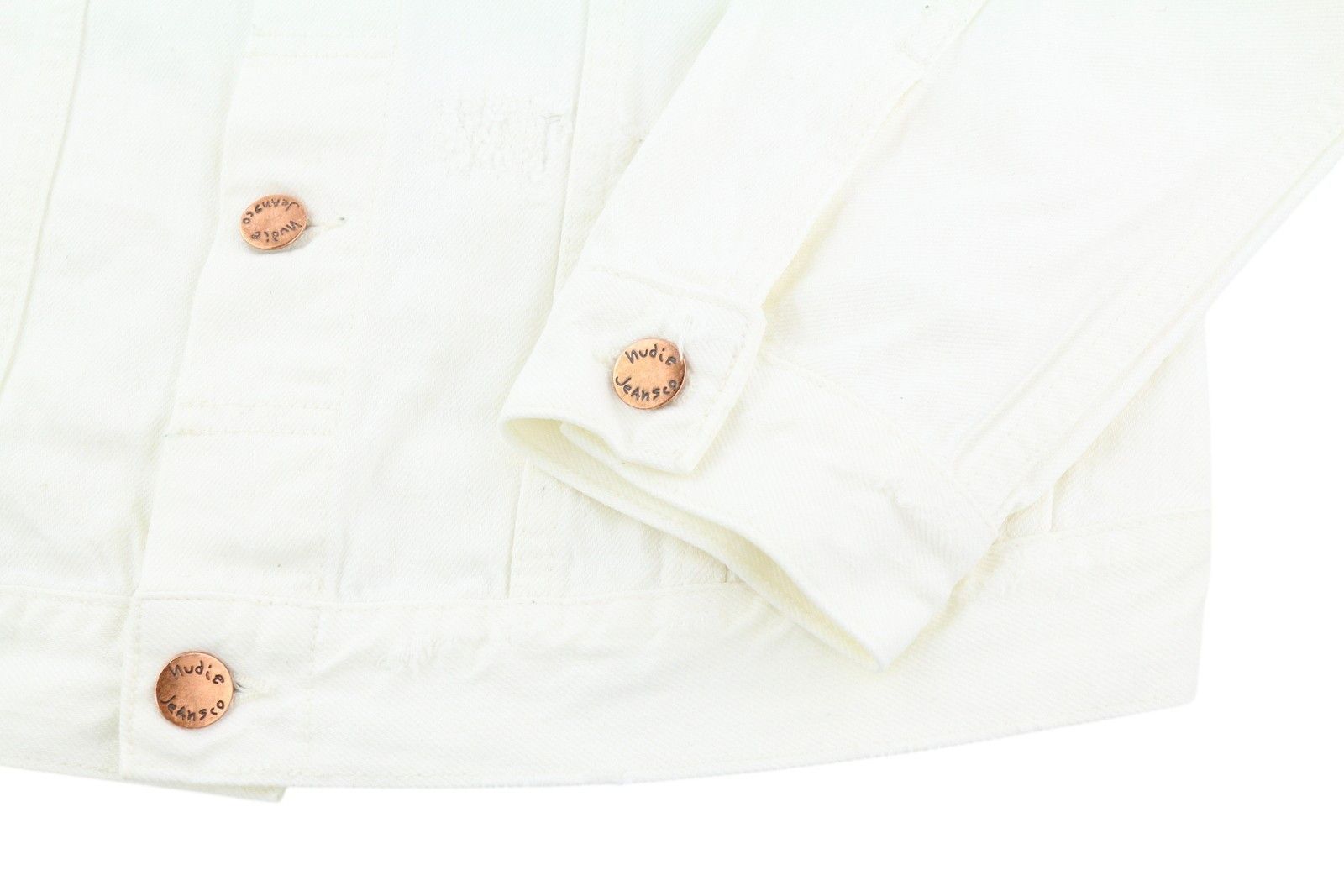 Nudie Jeans BILLY M Pitch White Worn Polo Neck Logo Jacket 83686 Size US M / EU 48-50 / 2 - 5 Thumbnail