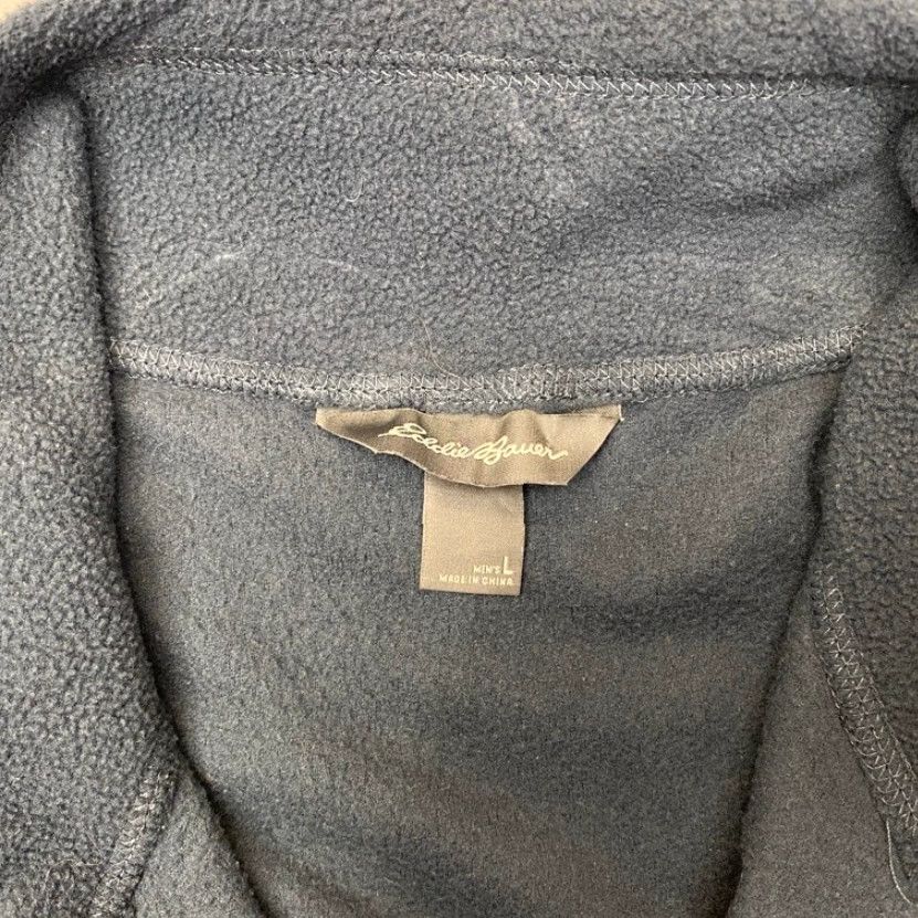 Eddie Bauer Eddie Bauer Jacket Mens Large Blue 1/4 Zip Fleece Pullover Zip Pocket Stand-Up Lightweight Polyester Size US L / EU 52-54 / 3 - 4 Thumbnail