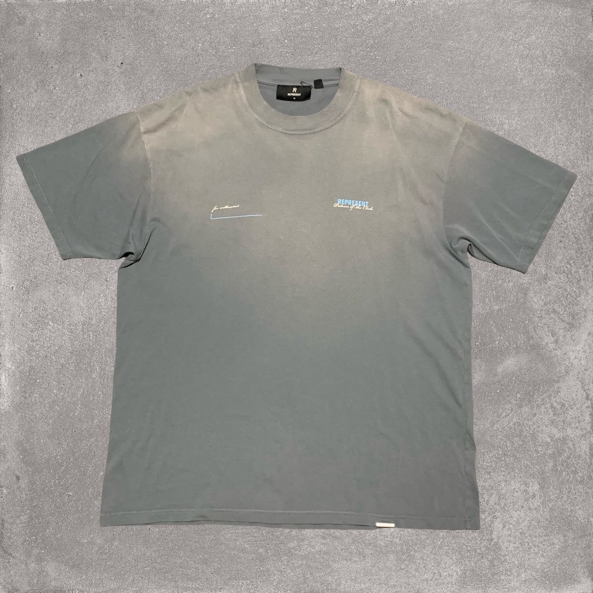 Represent Clo. Represent Medium Patron Of The Club Washed Grey Tee Blue Size US M / EU 48-50 / 2 - 2 Thumbnail